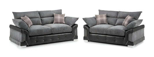 Logan Elegant Sofa - Brand New Black and Grey & Mink and Brown 3+2 Seater & Corner Options | Stylish Living Room Furniture