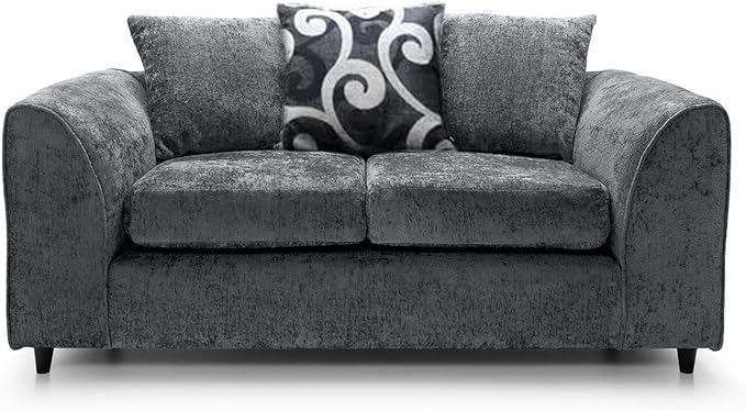 Dylan Elegant Chenille Corner Sofa - Brand New Black and Grey | Stylish Living Room Furniture