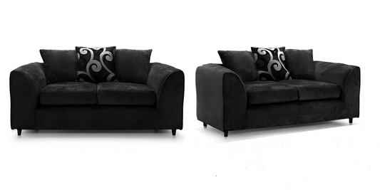 Dylan Elegant Chenille Sofa - Brand New Black and Grey 3+2 Seater | Stylish Living Room Furniture